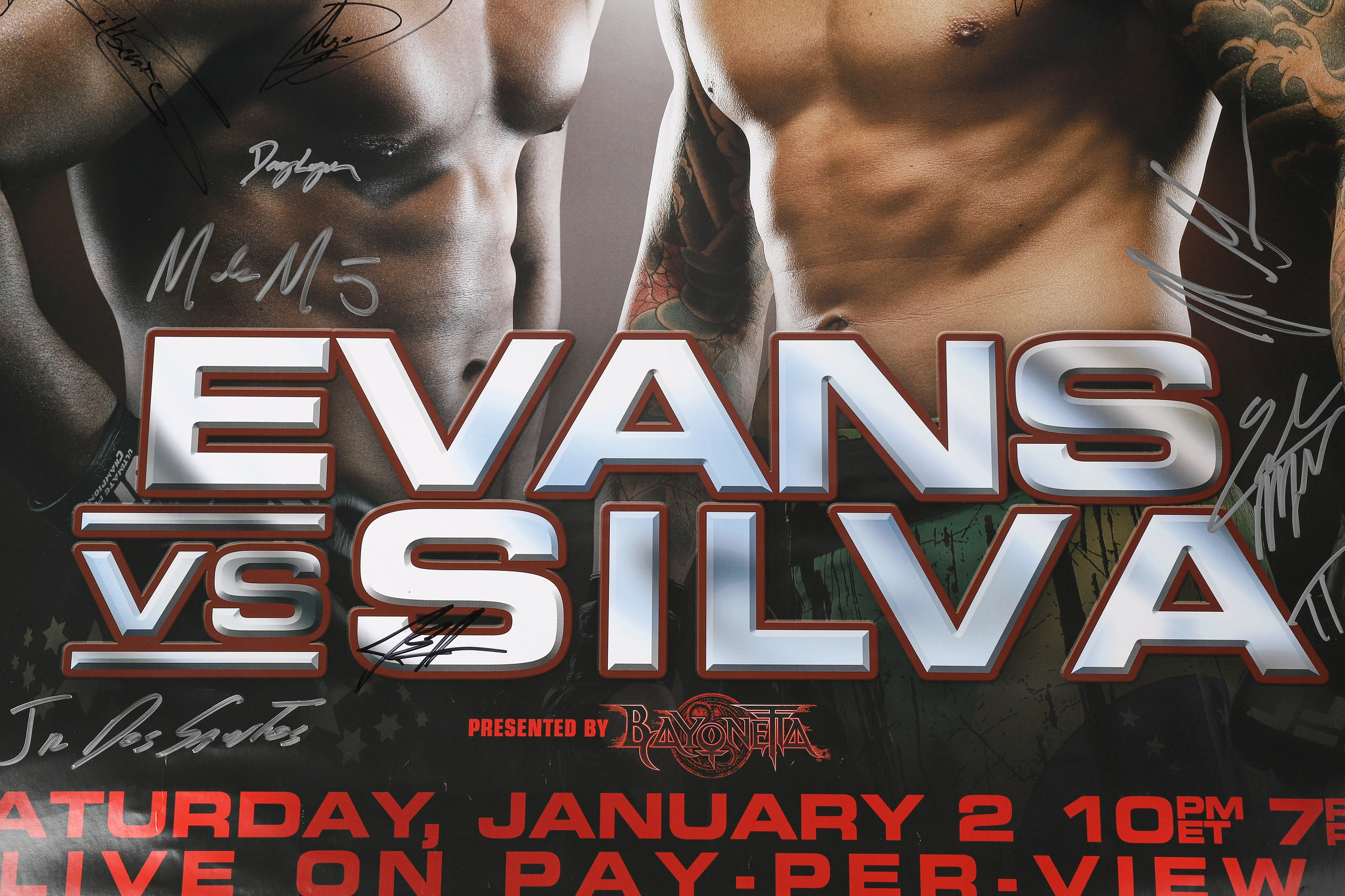UFC 108: Evans vs Silva Autographed Event Poster - Image 4
