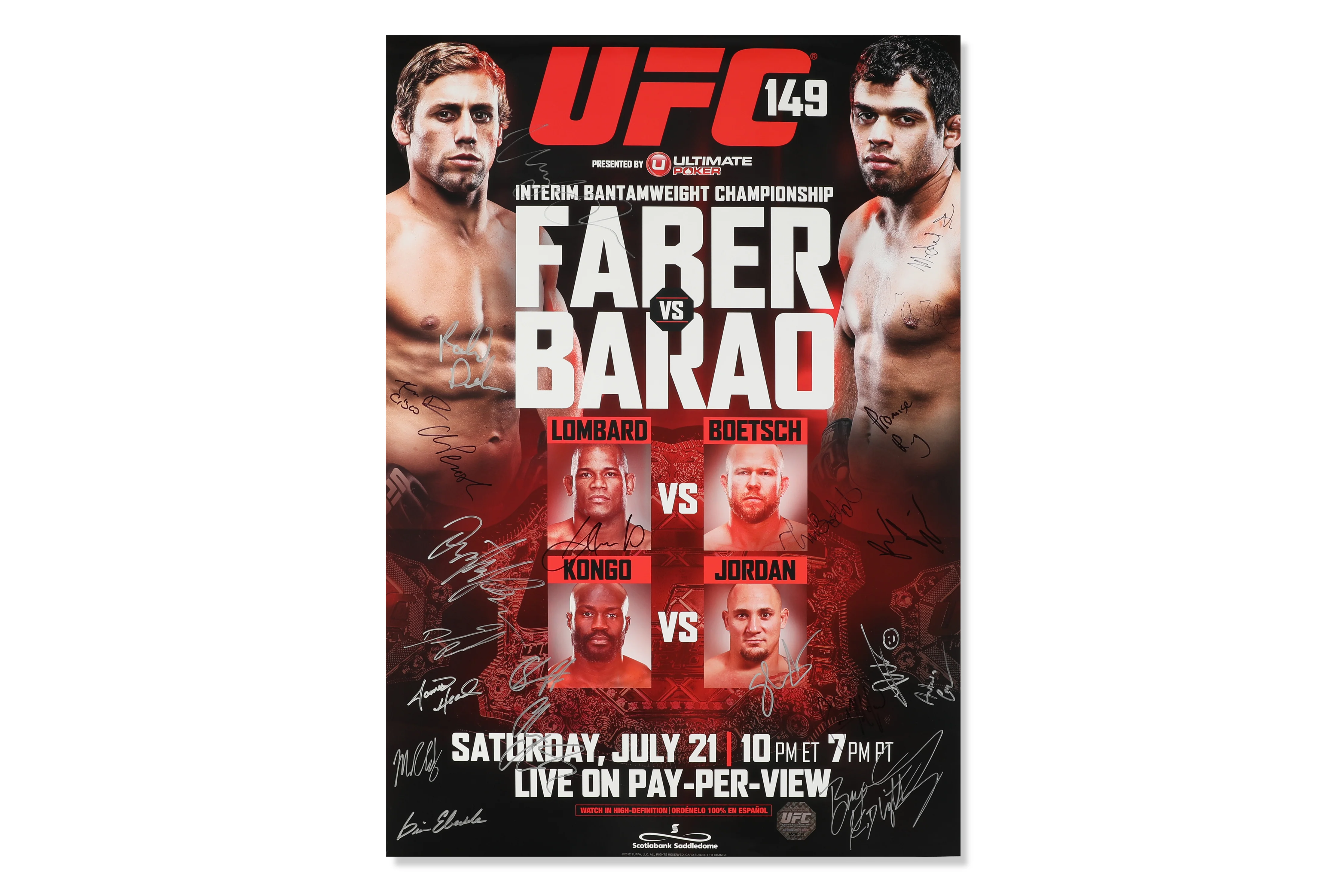 UFC 149: Faber vs Barao Autographed Event Poster - Image 4