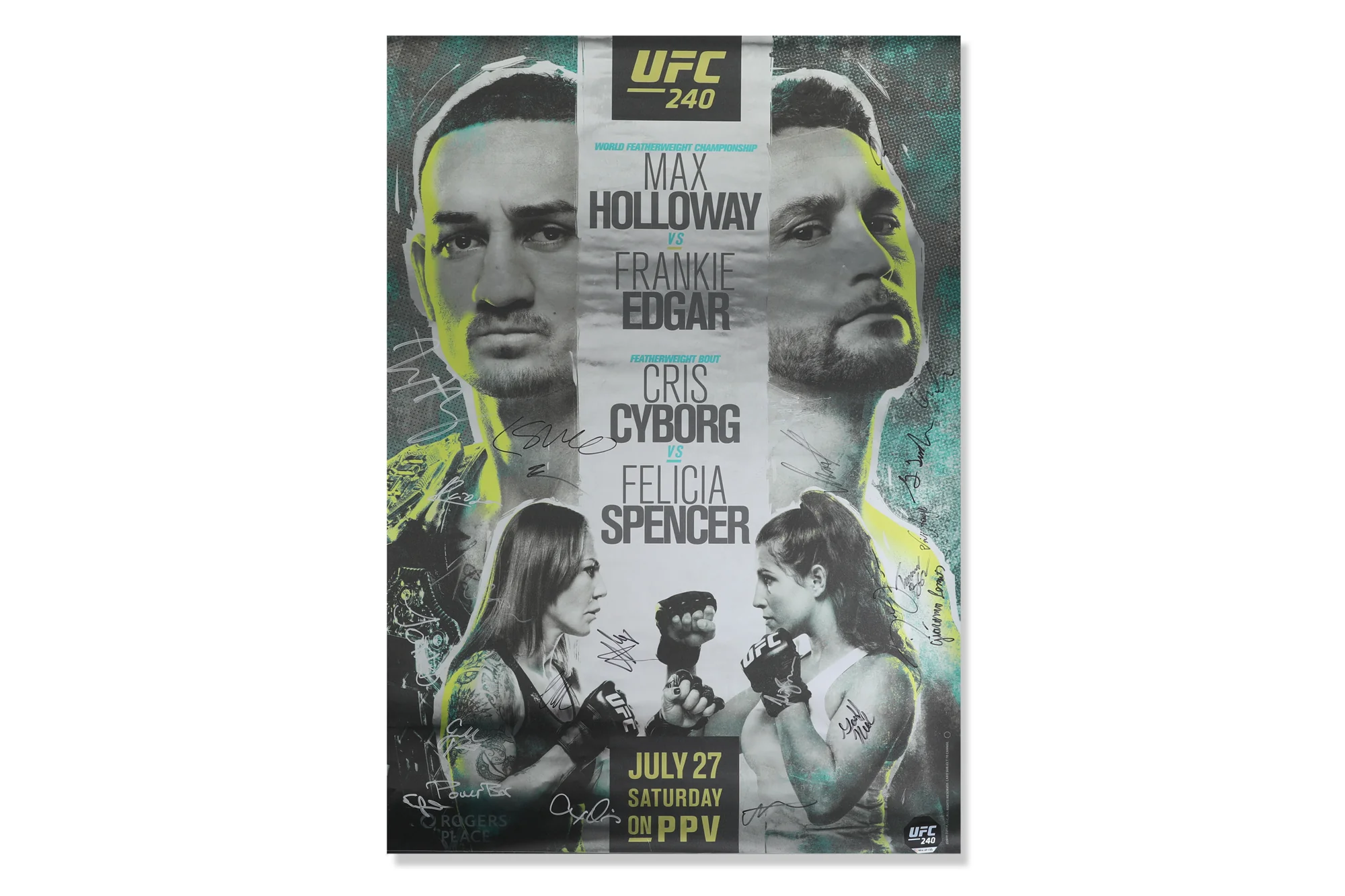 UFC 240: Holloway vs Edgar Autographed Event Poster - Image 3