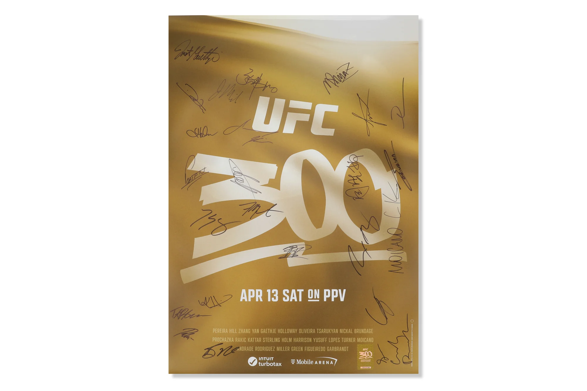 UFC 300: Alex Pereira vs Jamahal Hill Autographed Event Poster - Image 3
