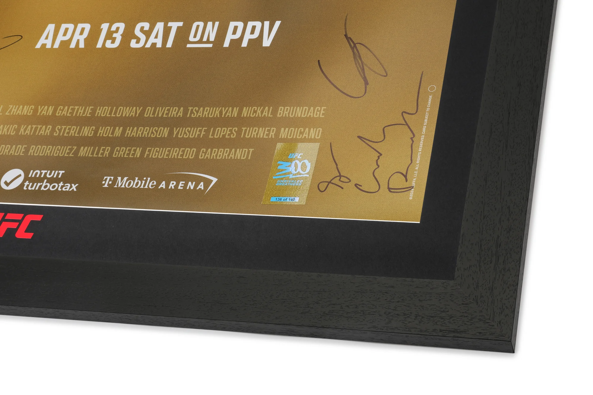 UFC 300: Alex Pereira vs Jamahal Hill Autographed Event Poster - Image 6