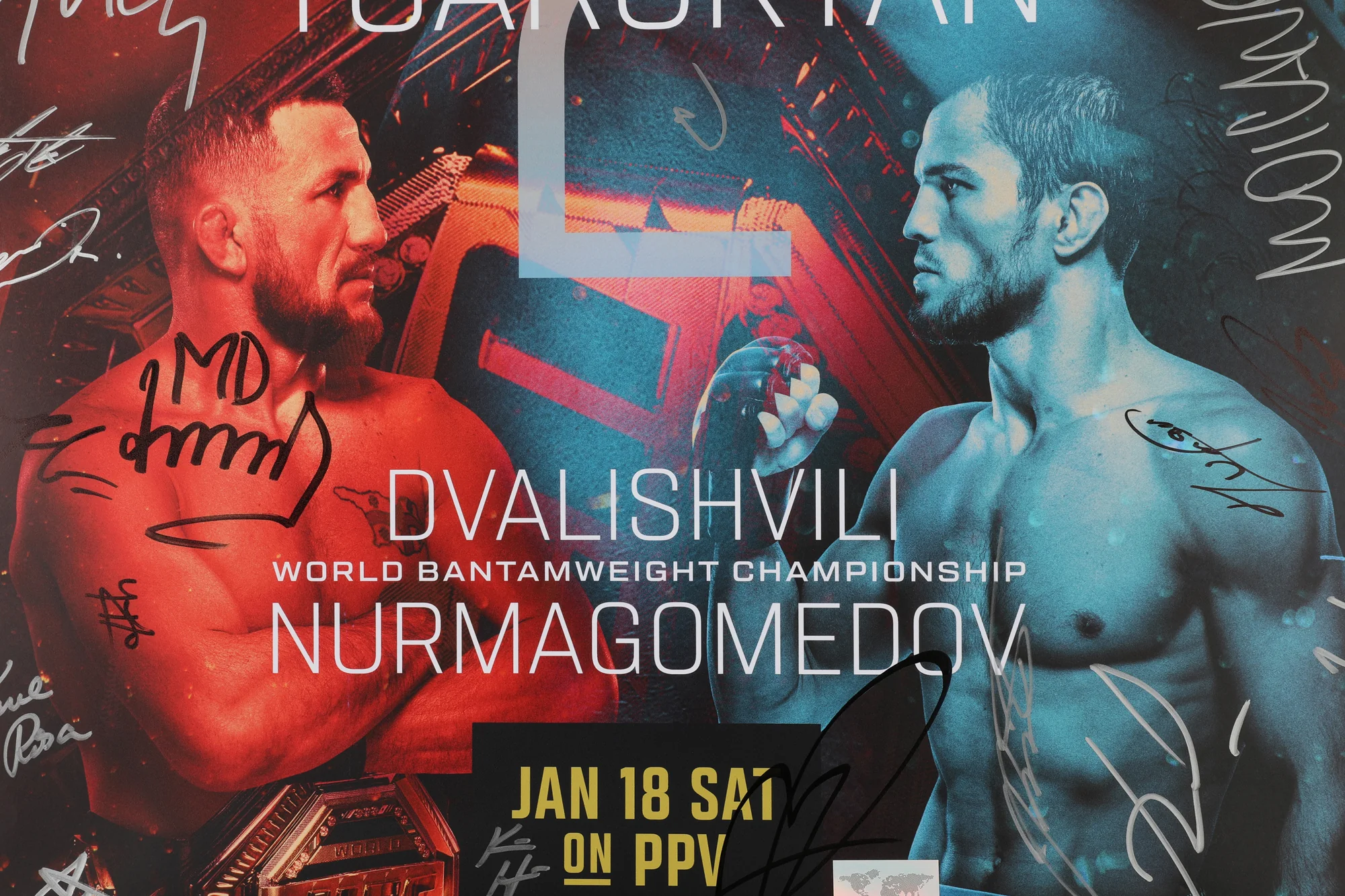 UFC 311: Makhachev vs Moicano Autographed Event Poster - Image 3