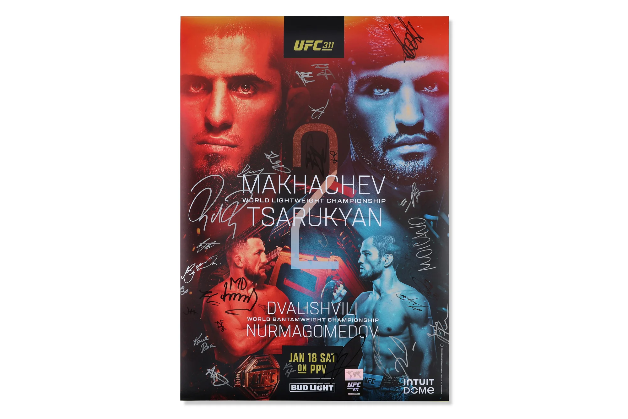 UFC 311: Makhachev vs Moicano Autographed Event Poster - Image 4