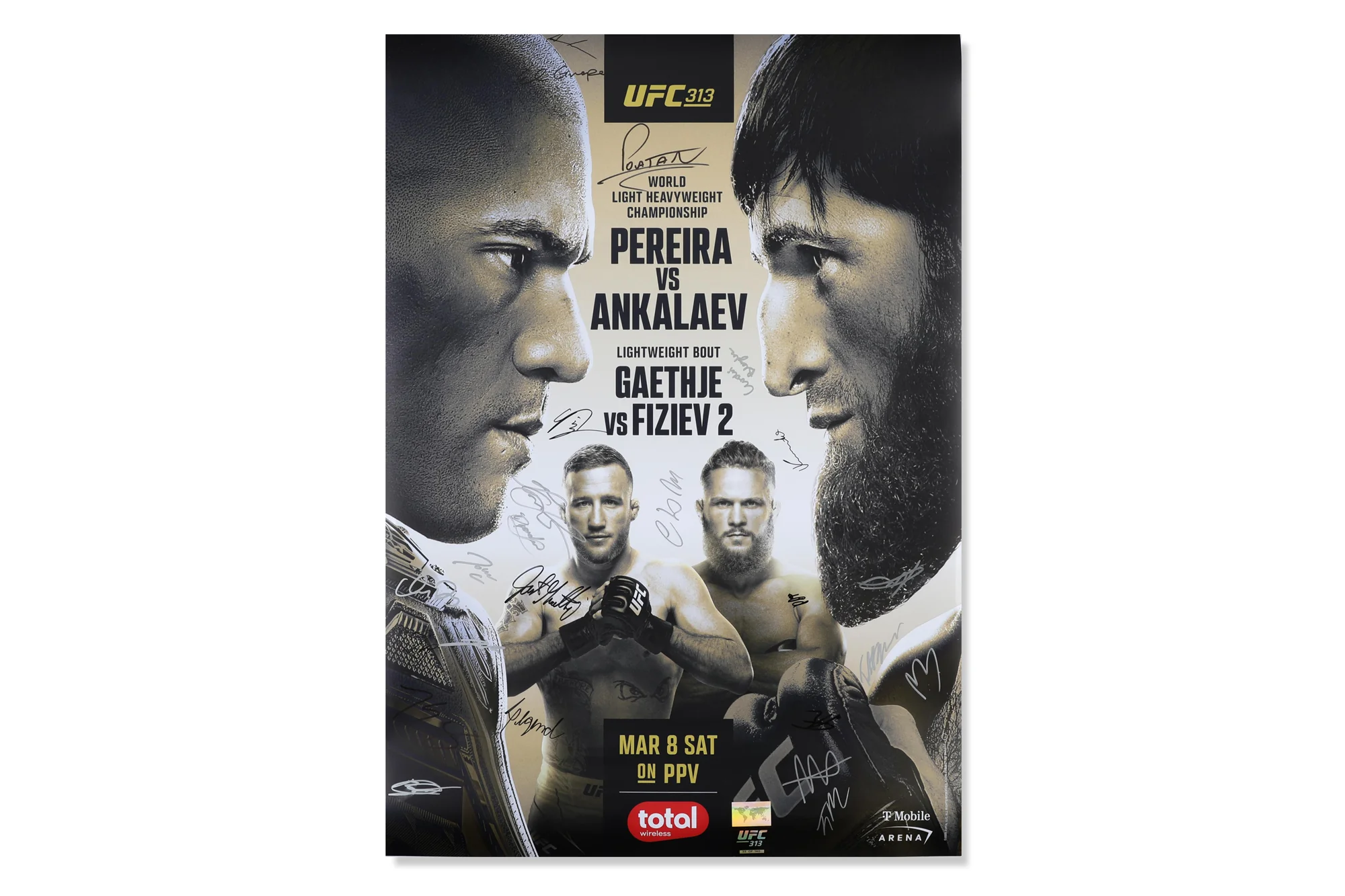 UFC 313: Pereira vs Ankalaev Autographed Event Poster - Image 4