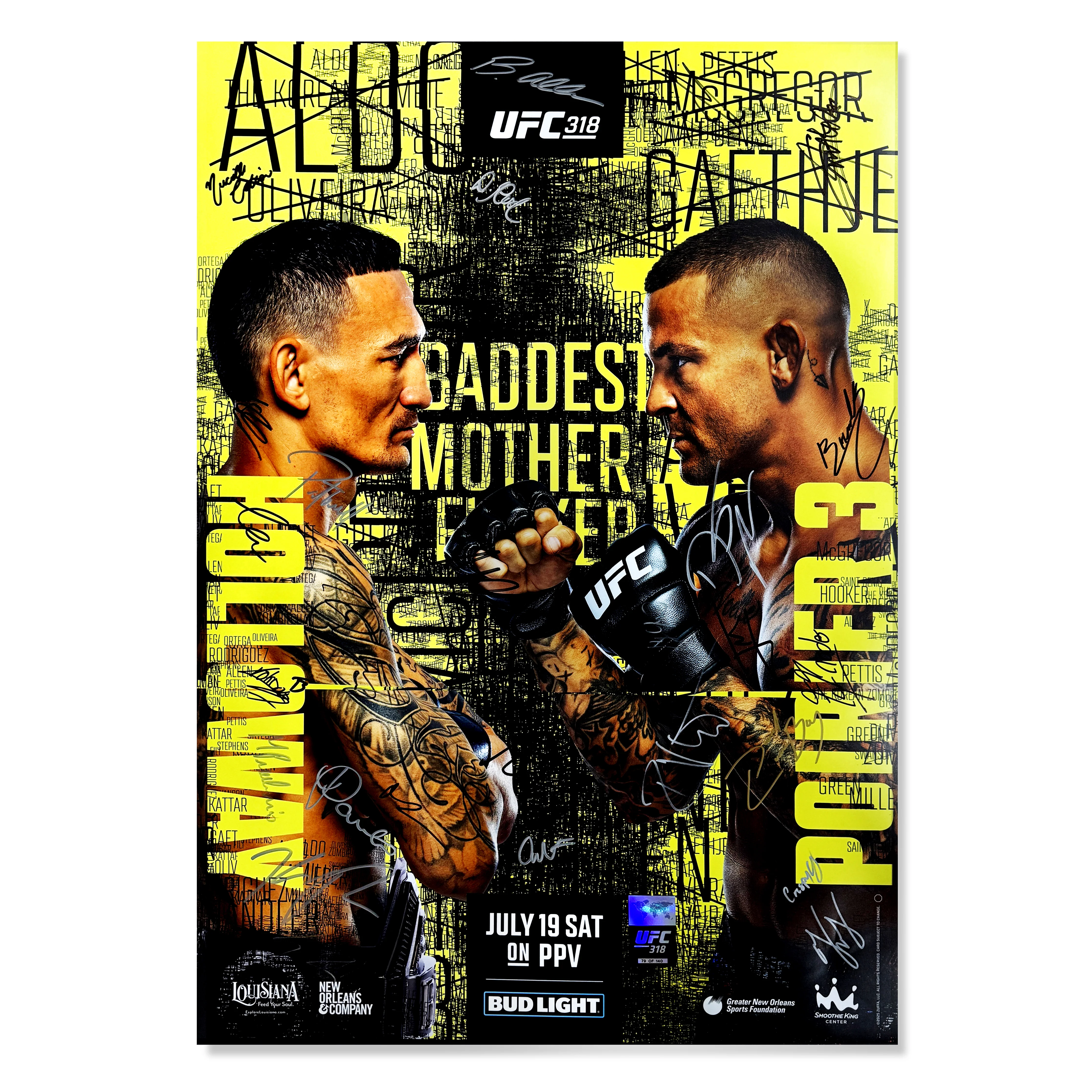 UFC 318: Holloway vs Poirier 3 Autographed Event Poster - Image 7