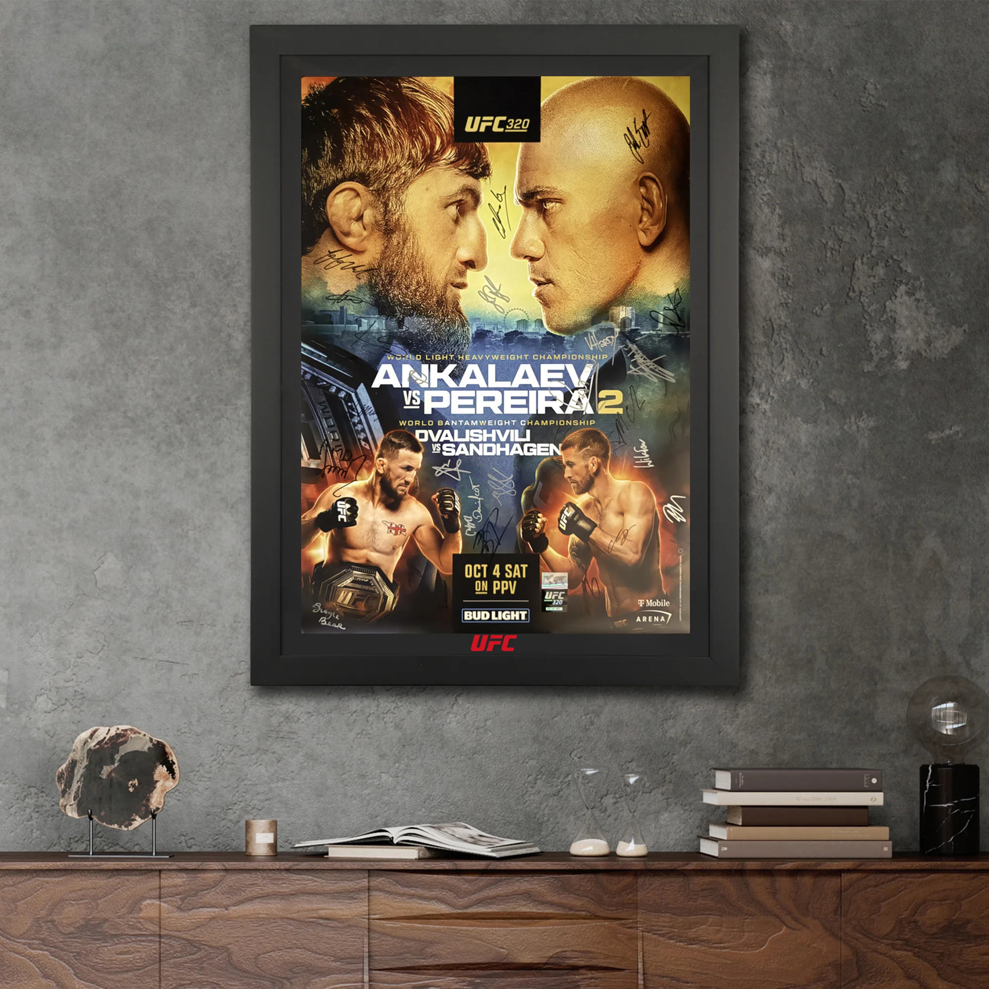 UFC 320: Ankalaev vs Pereira 2 Autographed Event Poster - Image 6