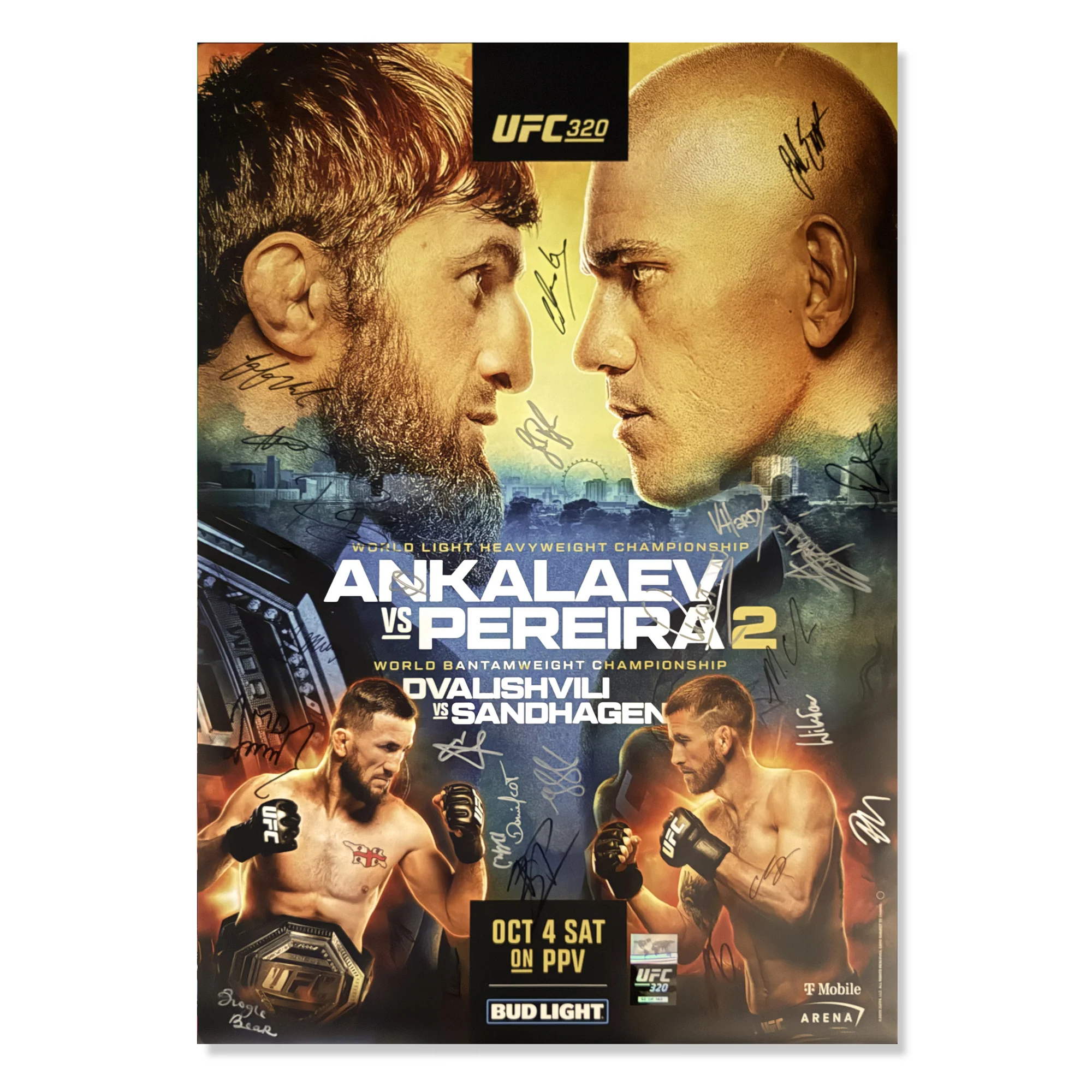 UFC 320: Ankalaev vs Pereira 2 Autographed Event Poster - Image 8