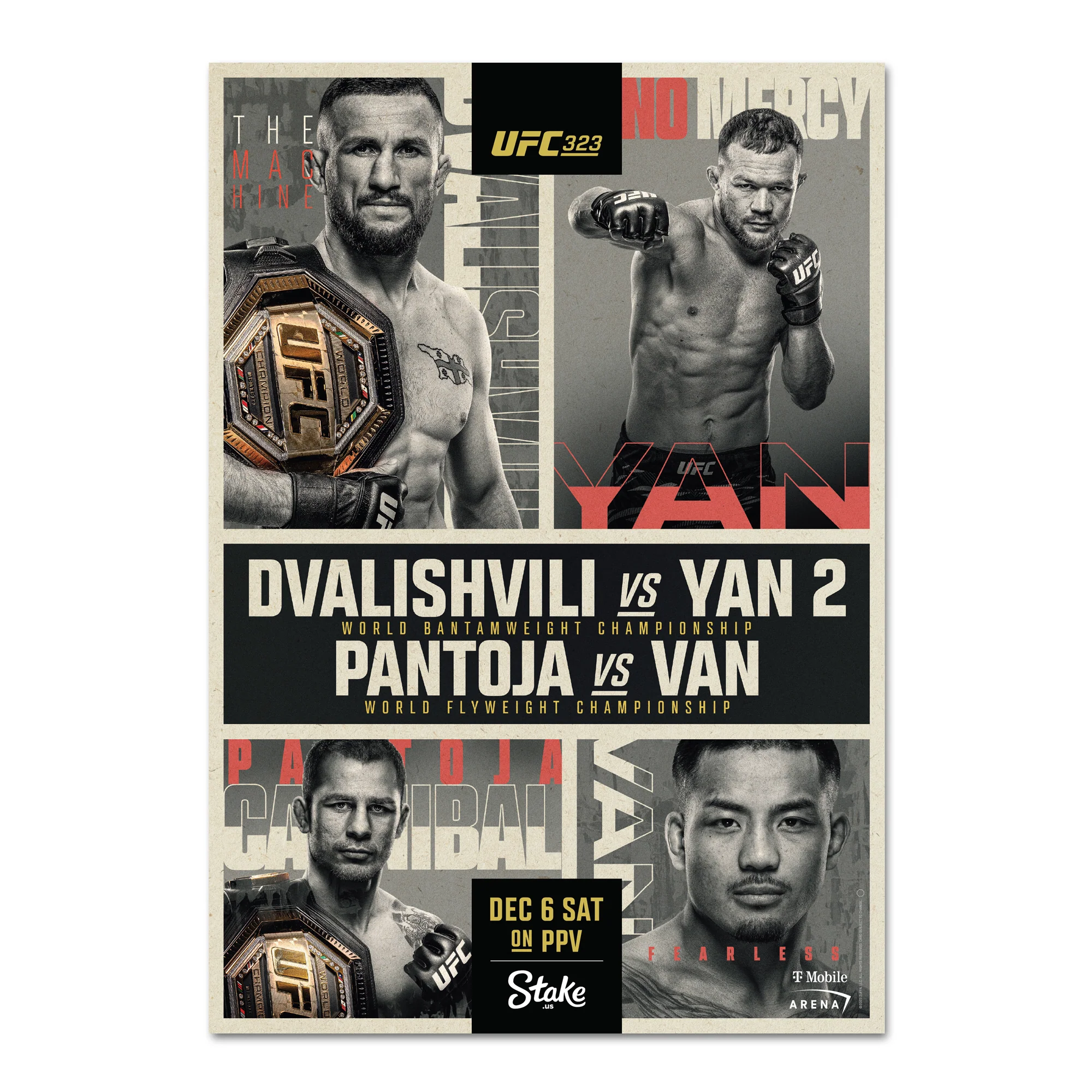 UFC 323: Dvalishvili vs Yan 2 Autographed Event Poster - Image 5