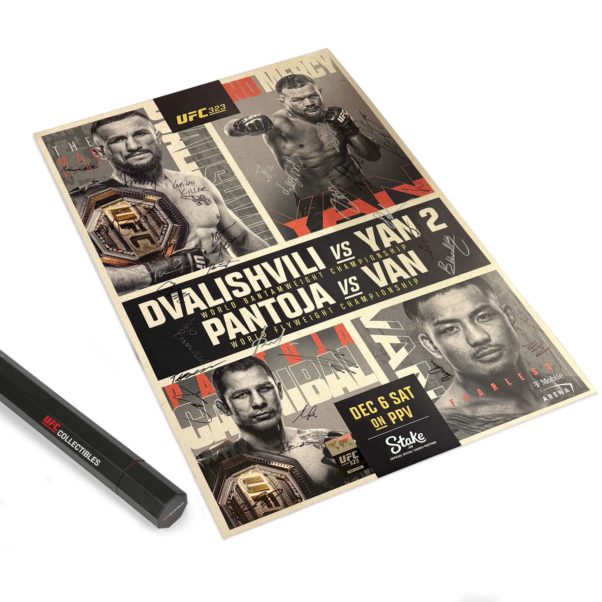 UFC 323: Dvalishvili vs Yan 2 Autographed Event Poster - Image 6