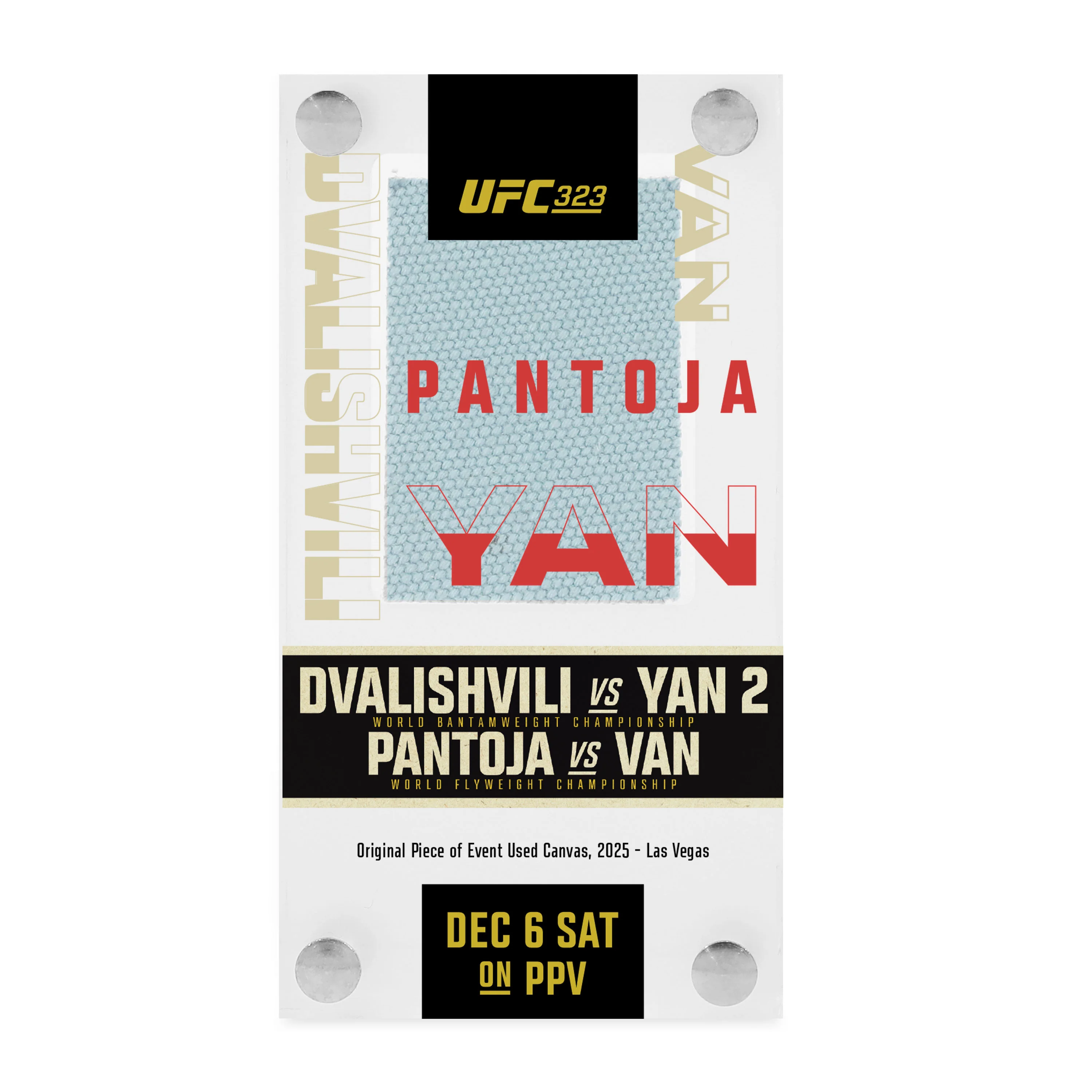 UFC 323: Dvalishvili vs Yan 2 Canvas in Acrylic - Image 3