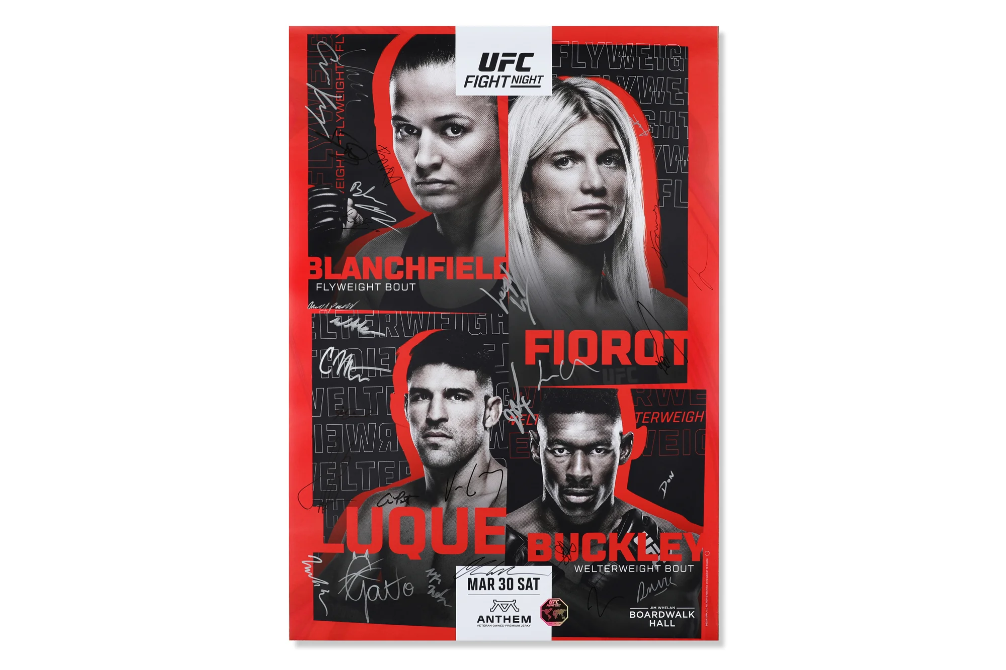 UFC Fight Night: Blanchfield vs Fiorot Autographed Event Poster - Image 4