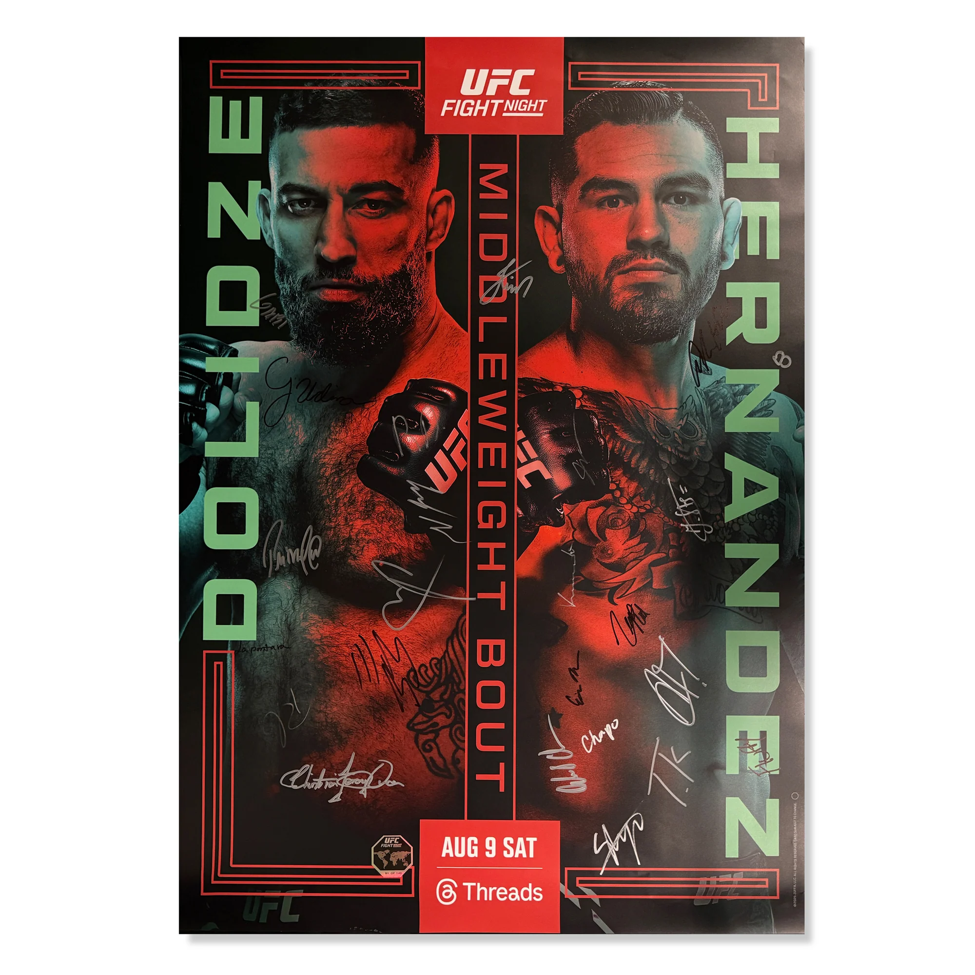 UFC Fight Night: Dolidze vs Hernandez Autographed Event Poster - Image 4