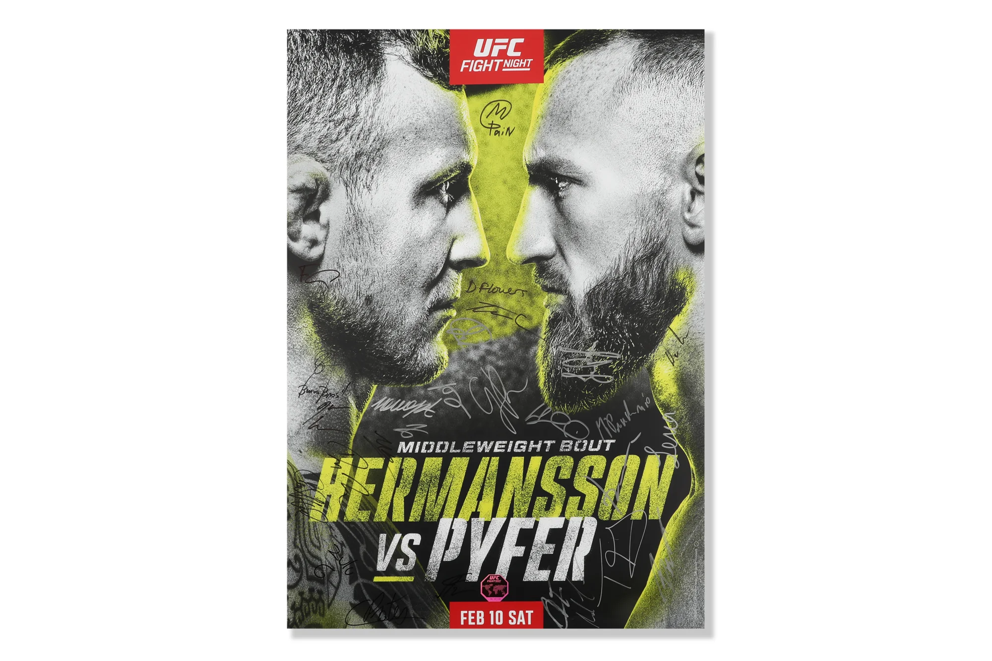 UFC Fight Night: Hermansson vs Pyfer Autographed Event Poster - Image 3