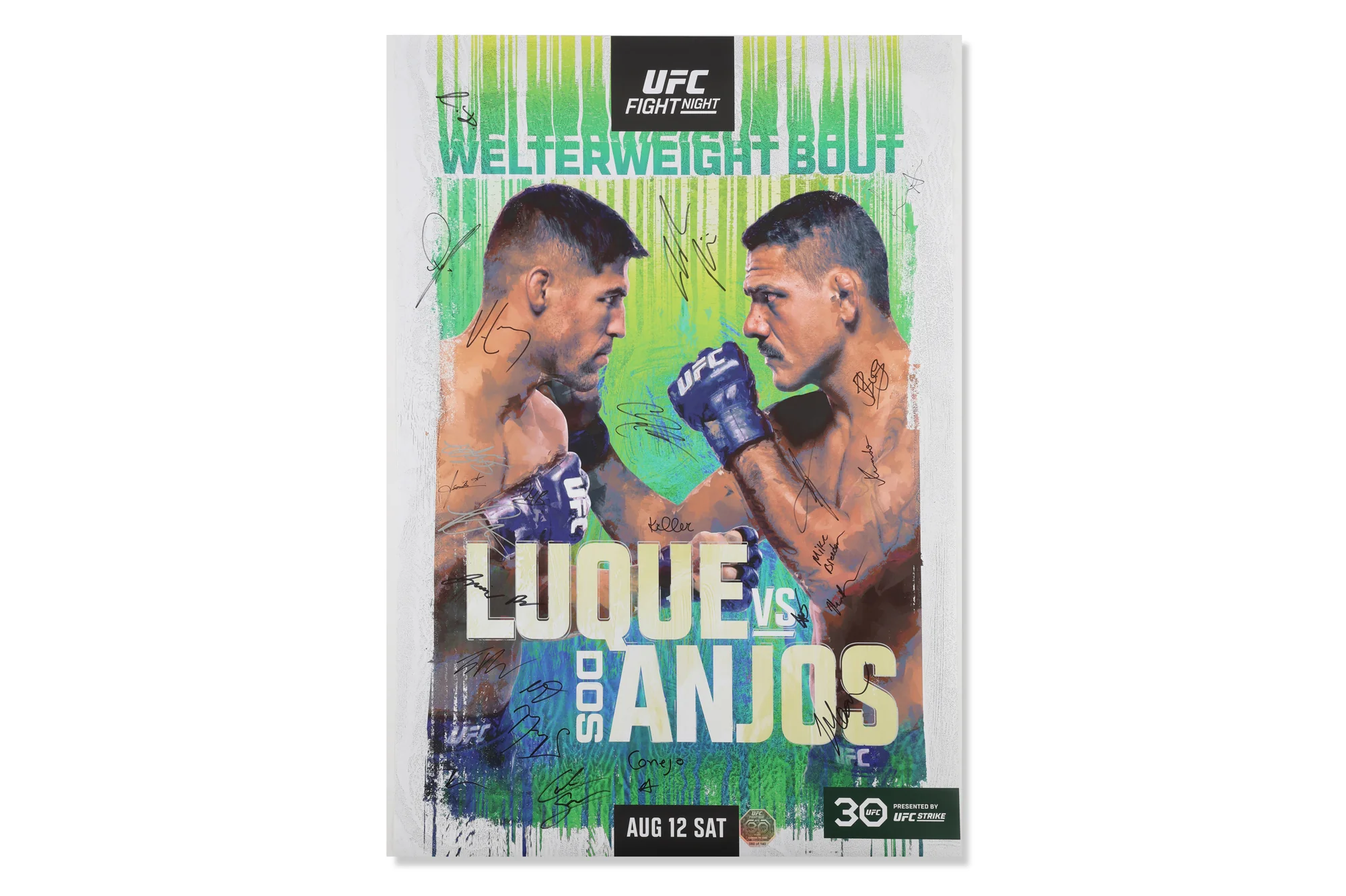 UFC Fight Night: Luque vs Dos Anjos Autographed Event Poster - Image 3