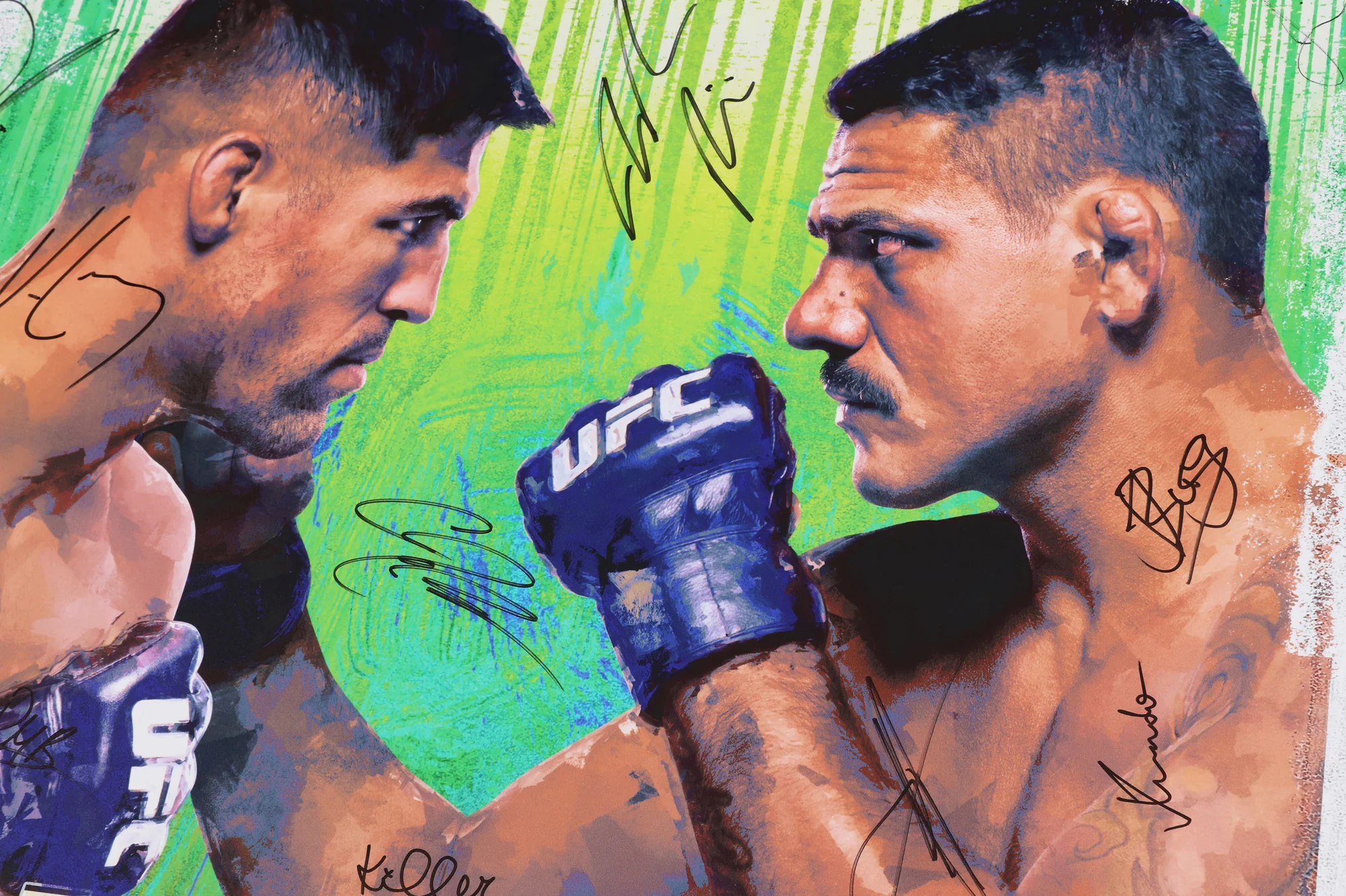 UFC Fight Night: Luque vs Dos Anjos Autographed Event Poster - Image 4