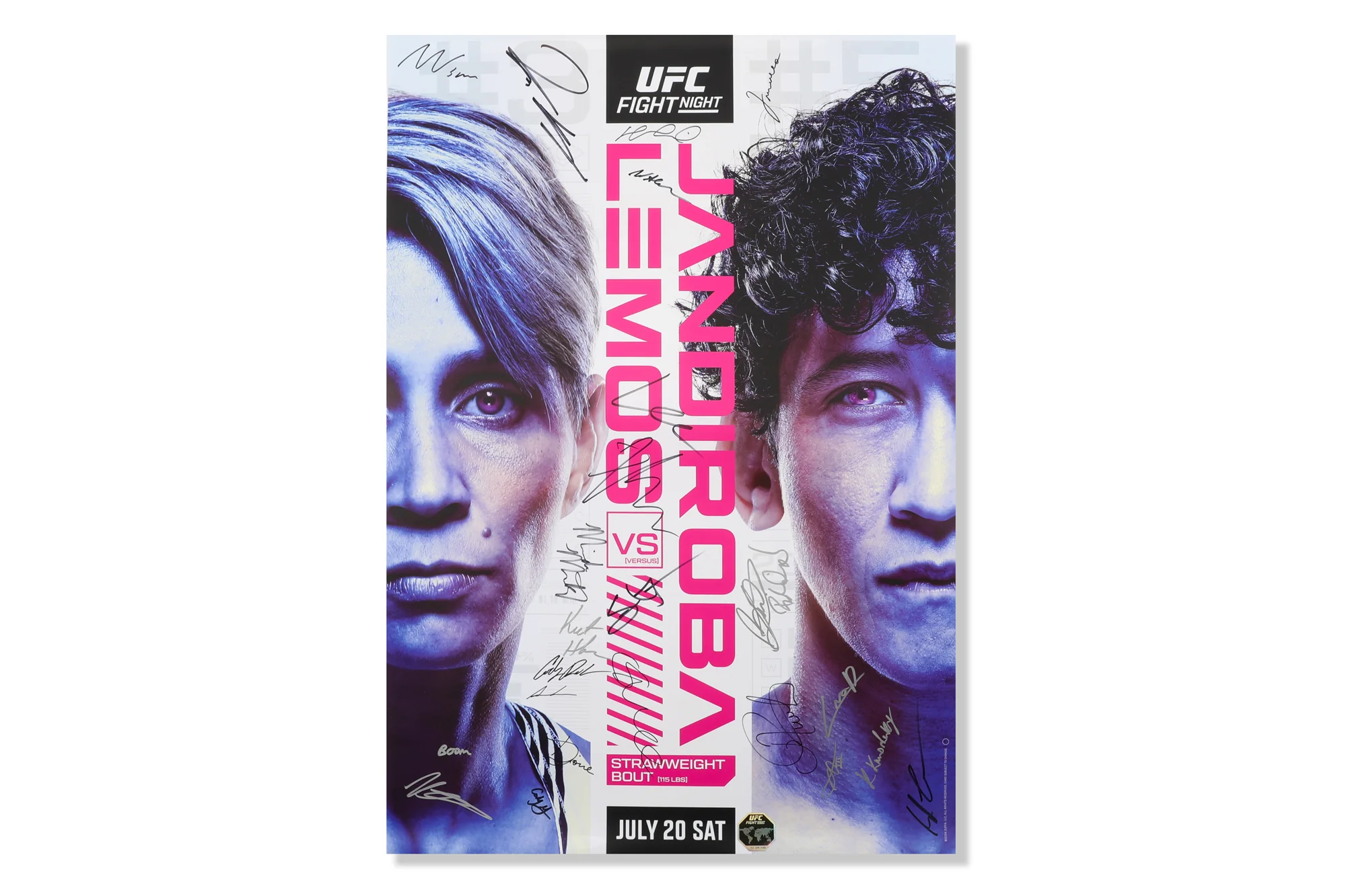 UFC Fight Night: Lemos vs Jandiroba Autographed Event Poster - Image 6