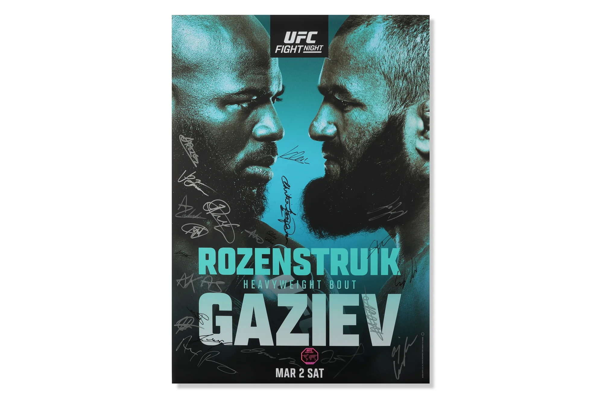 UFC Fight Night: Rozenstruik vs Gaziev Autographed Event Poster - Image 3