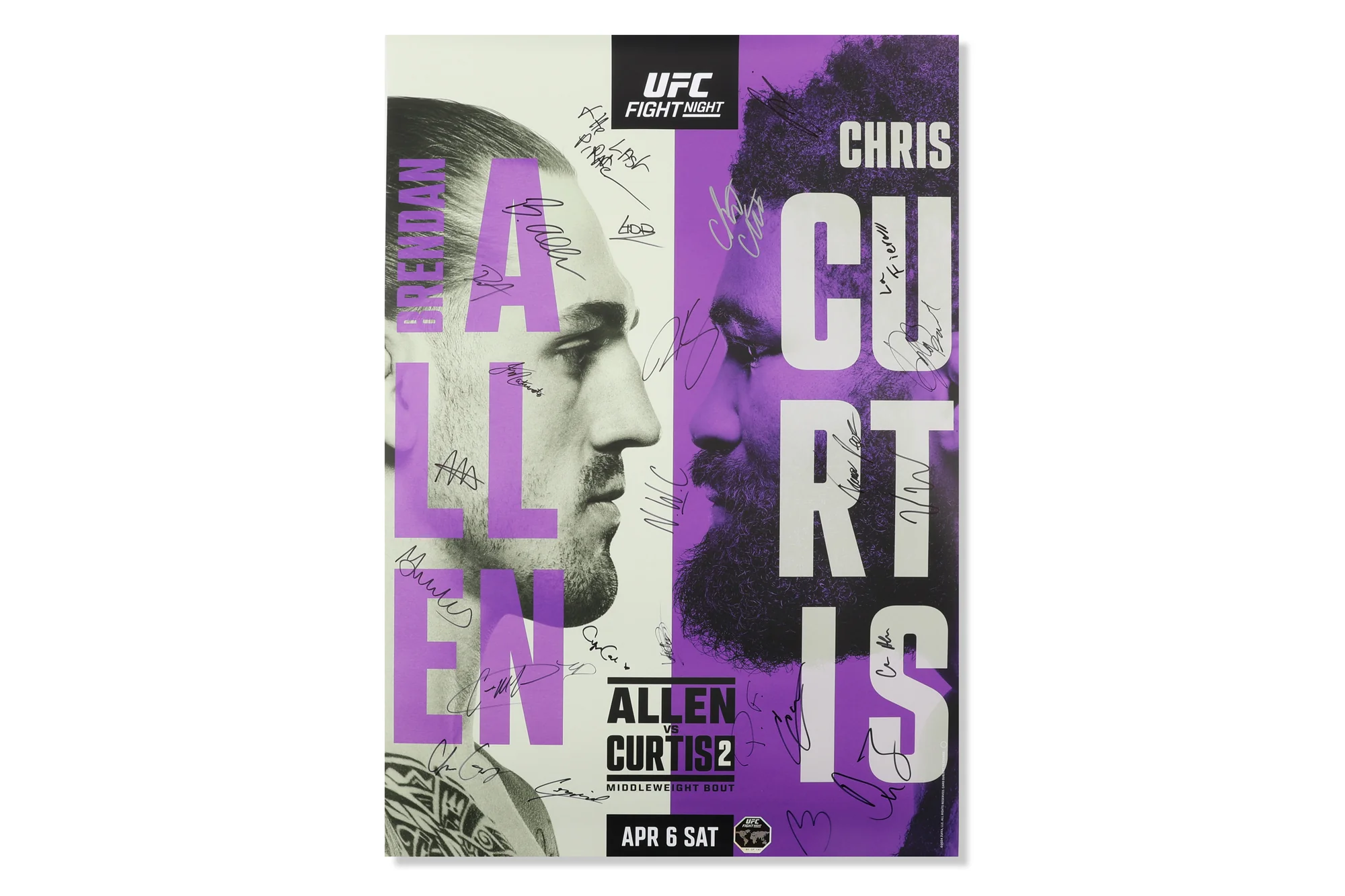 UFC Fight Night: Allen vs Curtis 2 Autographed Event Poster - Image 3