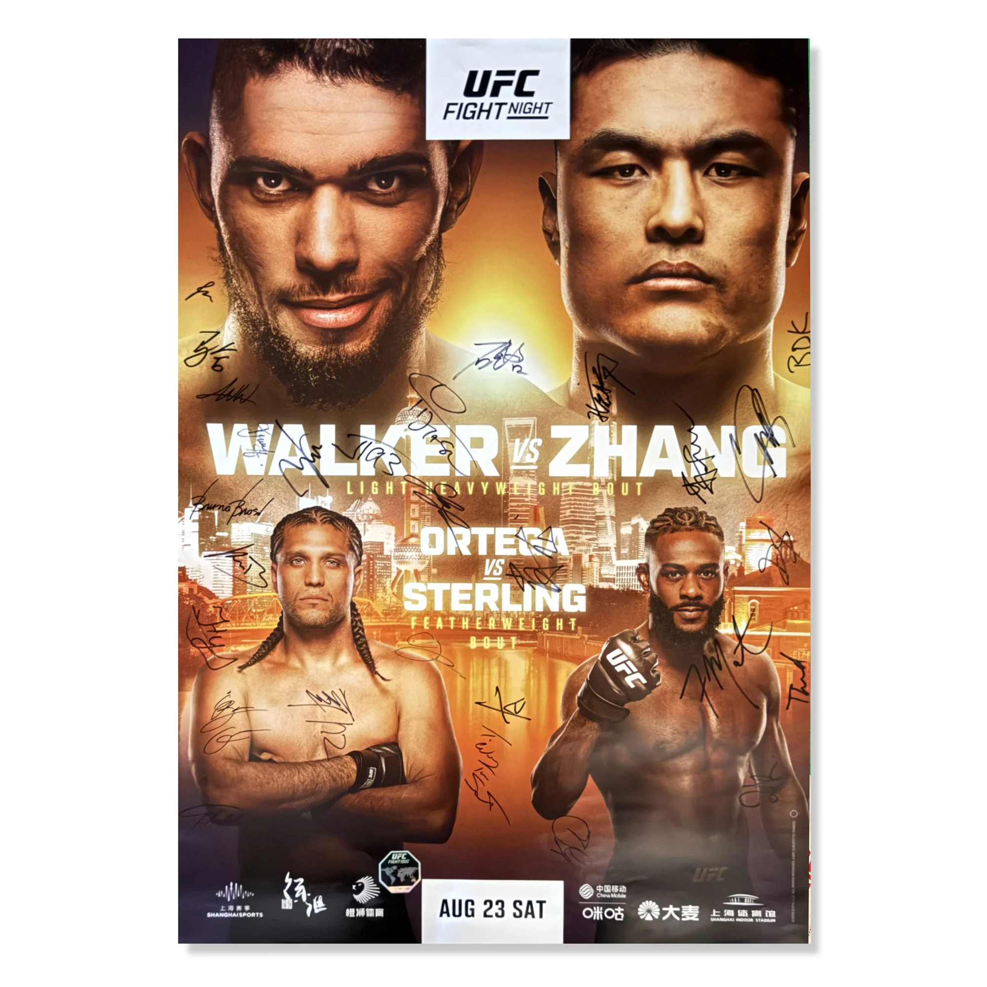 UFC Fight Night: Walker vs Zhang Autographed Event Poster - Image 4